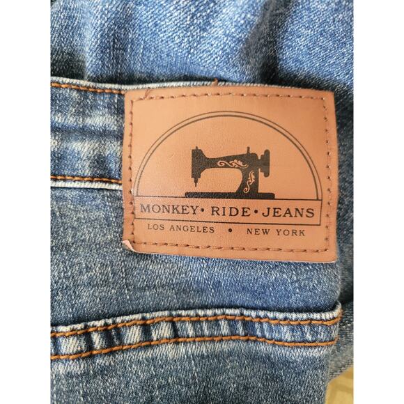 Monkey Ride Jeans Vintage Wide Bottom Women's Size 13/31 Blue Button-Fly - Picture 5 of 6